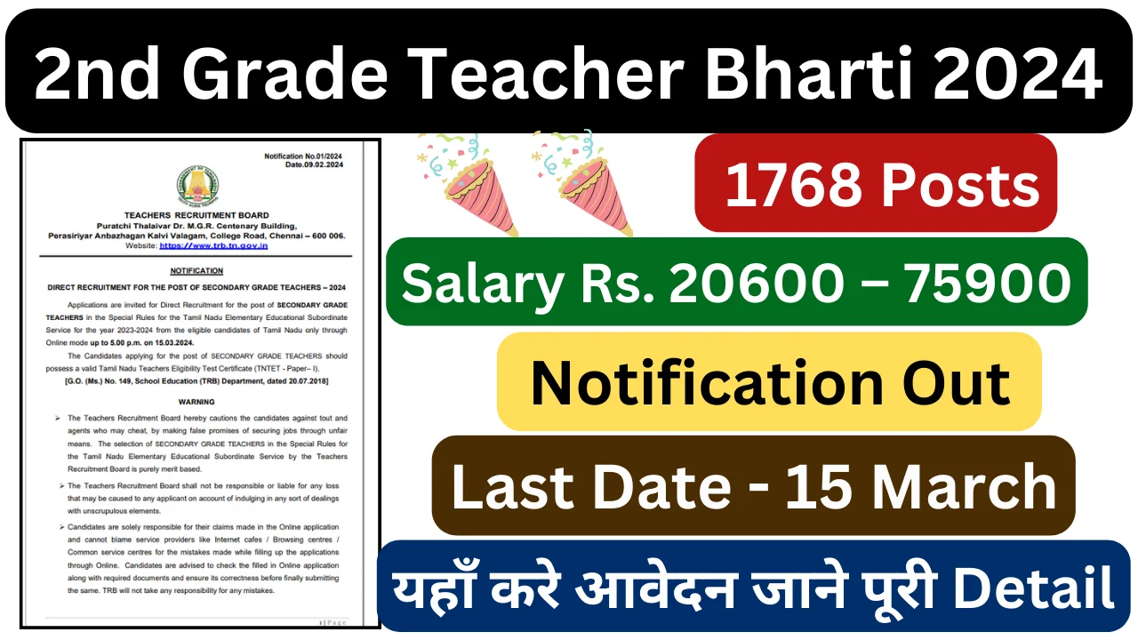2nd Grade Teacher Bharti 2024