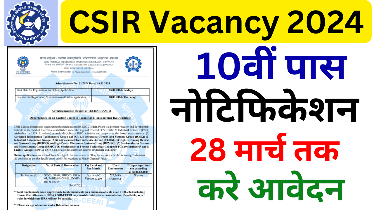 CSIR Vacancy