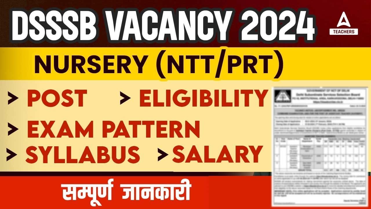DSSSB Recruitment 2024 Teaching and Non-Teaching Posts Notification Out, Apply Online
