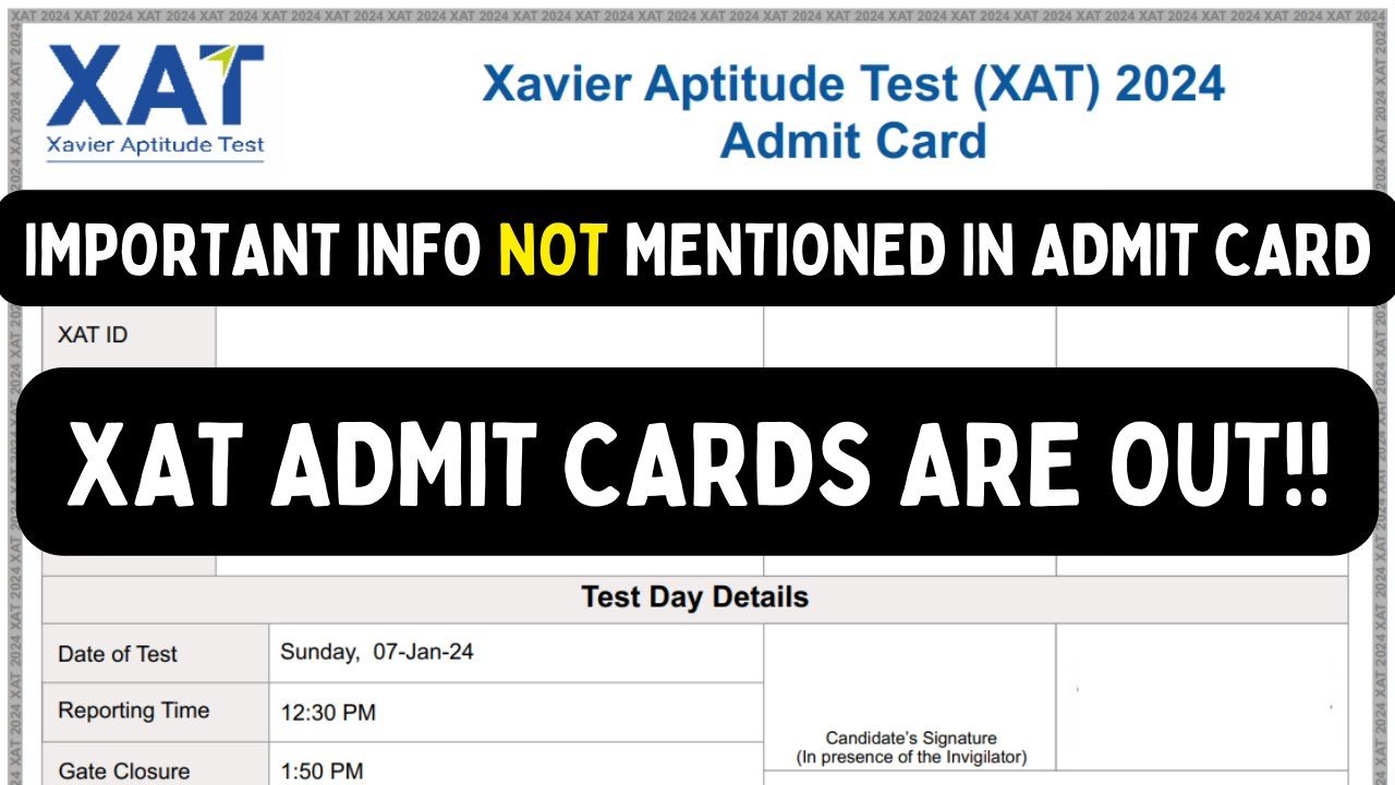 XLRI XAT Admit Card