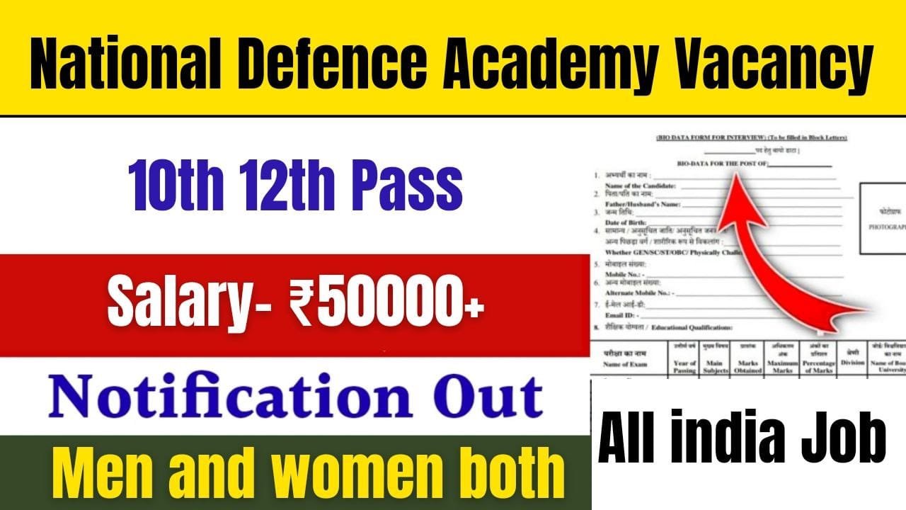 National Defence Academy Vacancy