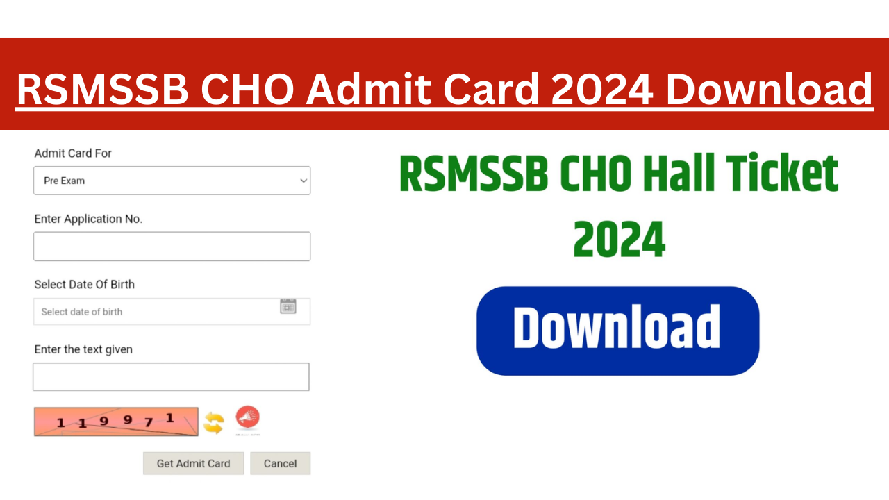 RSMSSB CHO Admit Card 2024 Download