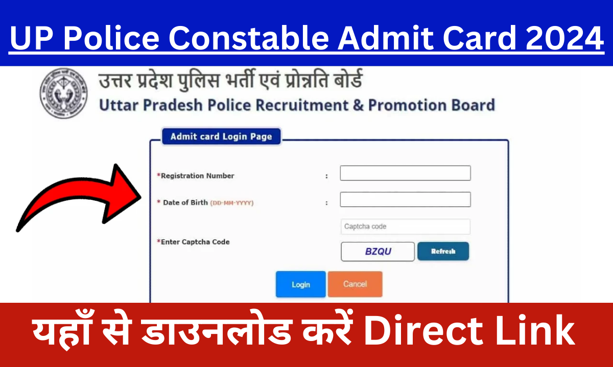 UP Police Constable Admit Card 2024 (OUT), Download