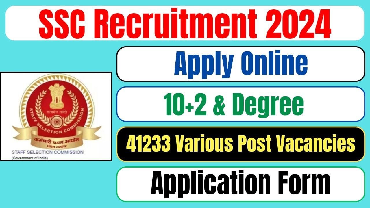 SSC Recruitment 2024 Apply Online For 41233 Various Post Vacancies