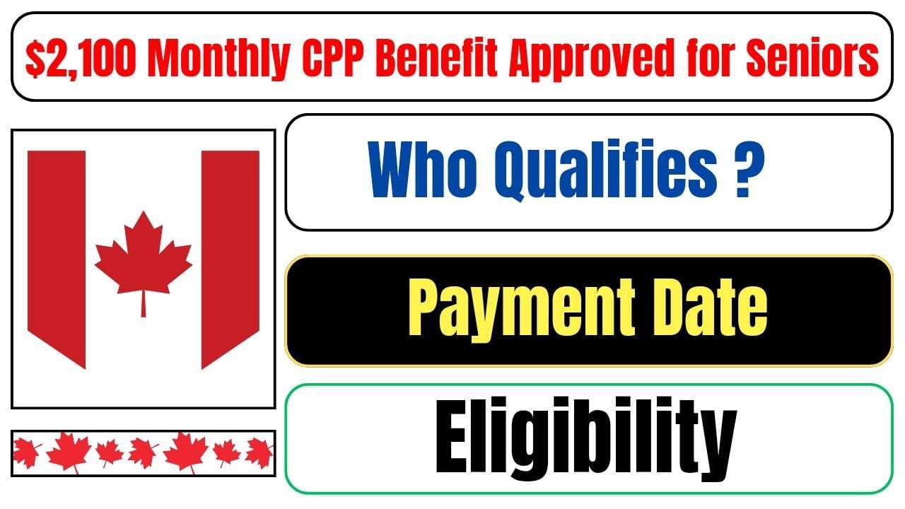 $2100 Monthly CPP Benefit Approved for Seniors