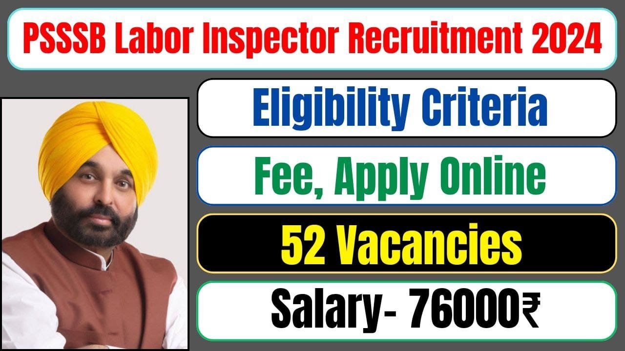 PSSSB Labor Inspector Recruitment 2024