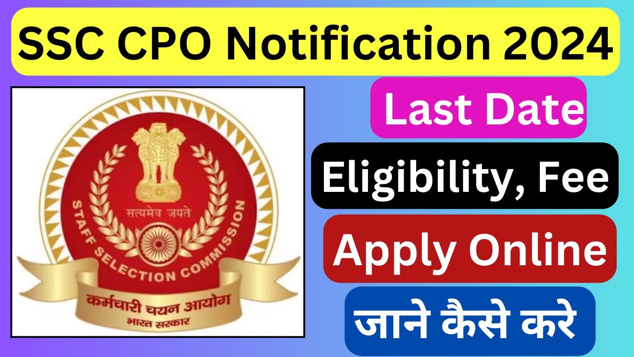SSC CPO 2024 Notification Apply Online