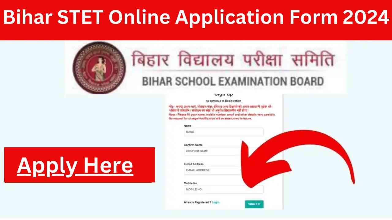 Bihar STET Online Application Form 2024