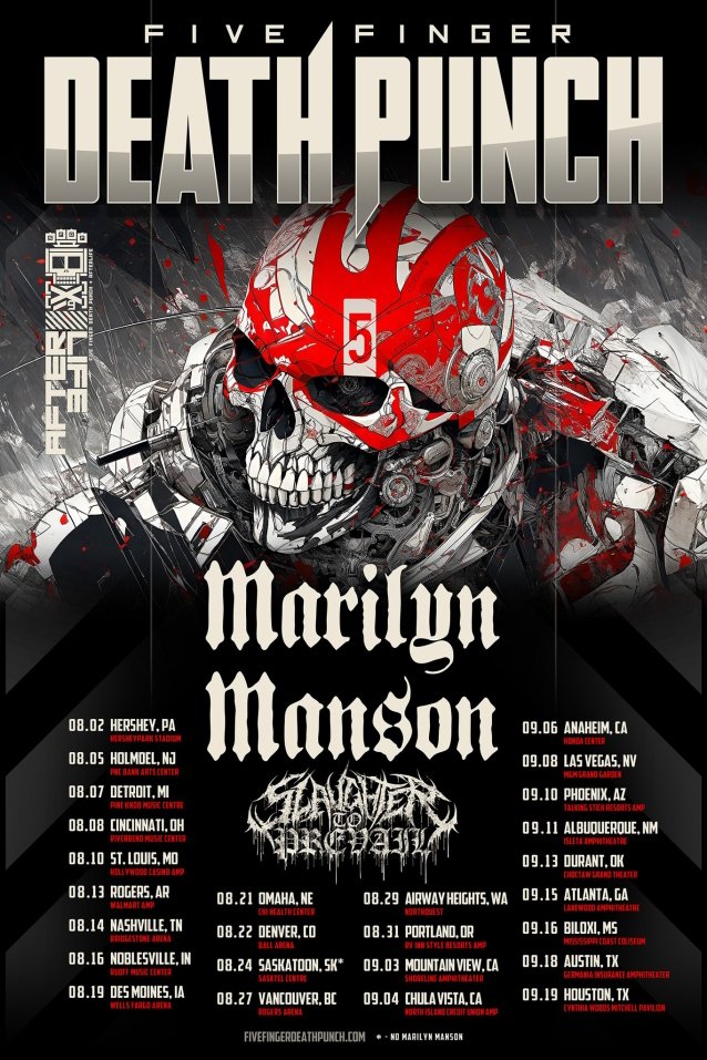 Five Finger Death Punch, Marilyn Manson, and Slaughter to Prevail 2024 Tour Dates