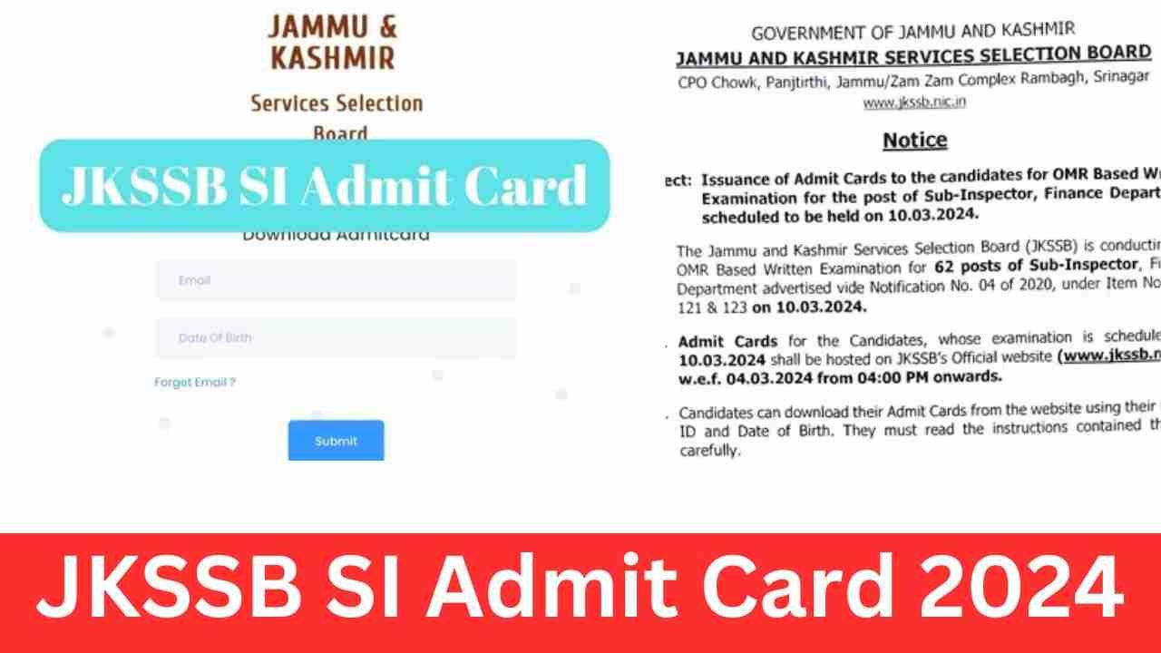 JKSSB SI Admit Card 2024