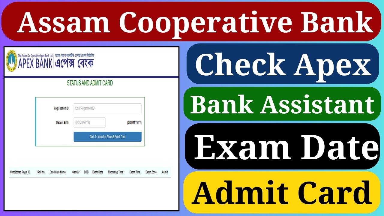 Assam Cooperative Bank Admit Card