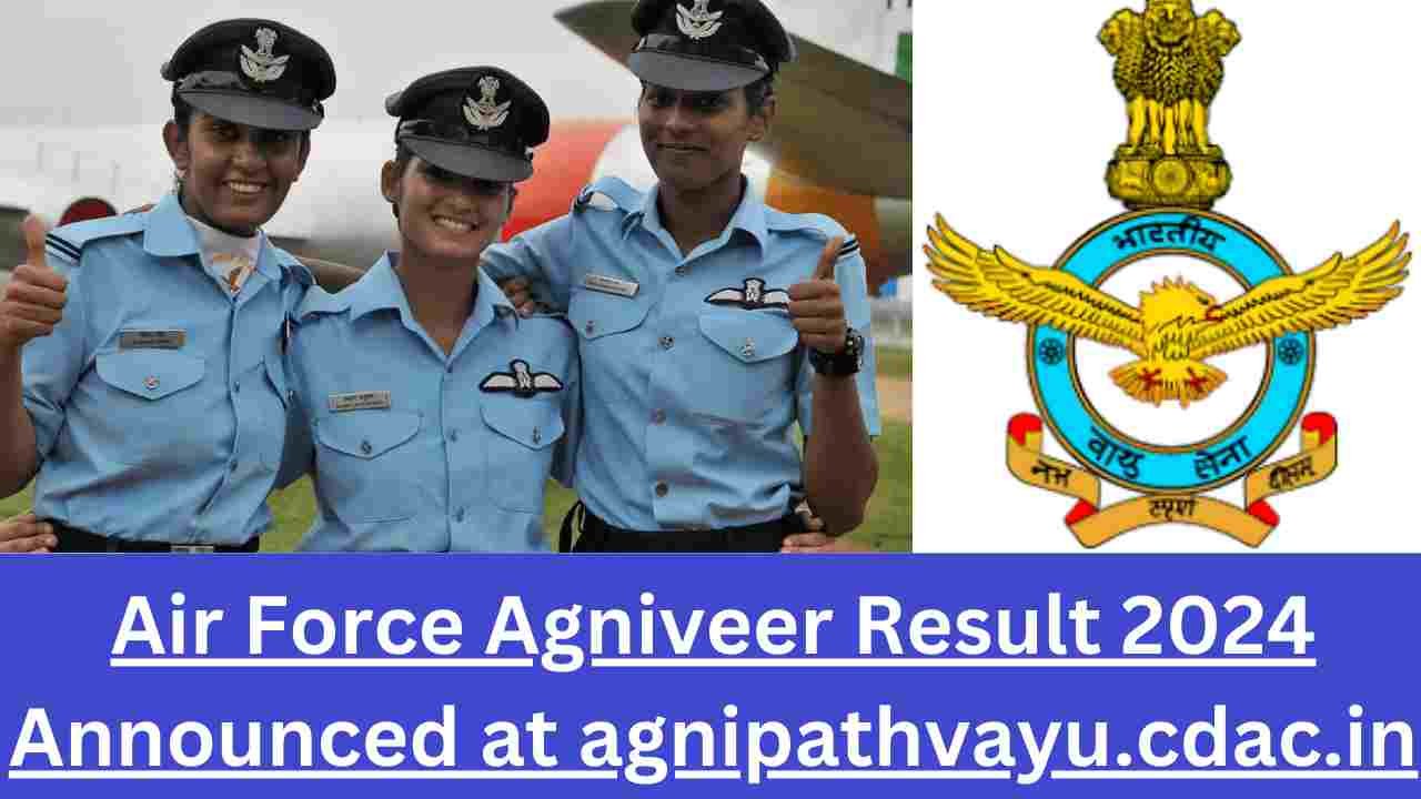 Air Force Agniveer Result 2024 Announced at agnipathvayu.cdac.in, Check